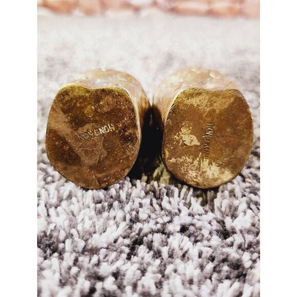 Set of 2 Brass Owls marked Hong Kong - Picture 5 of 5